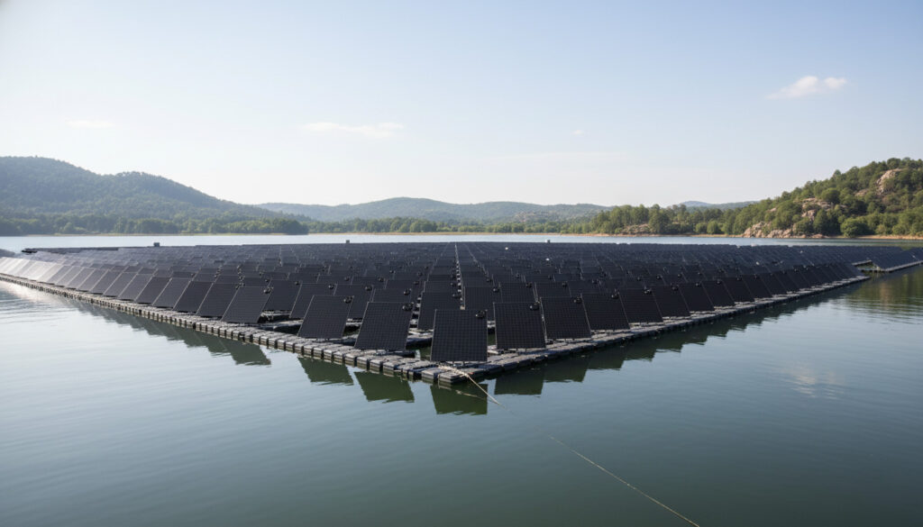 Floating photovoltaic power plants