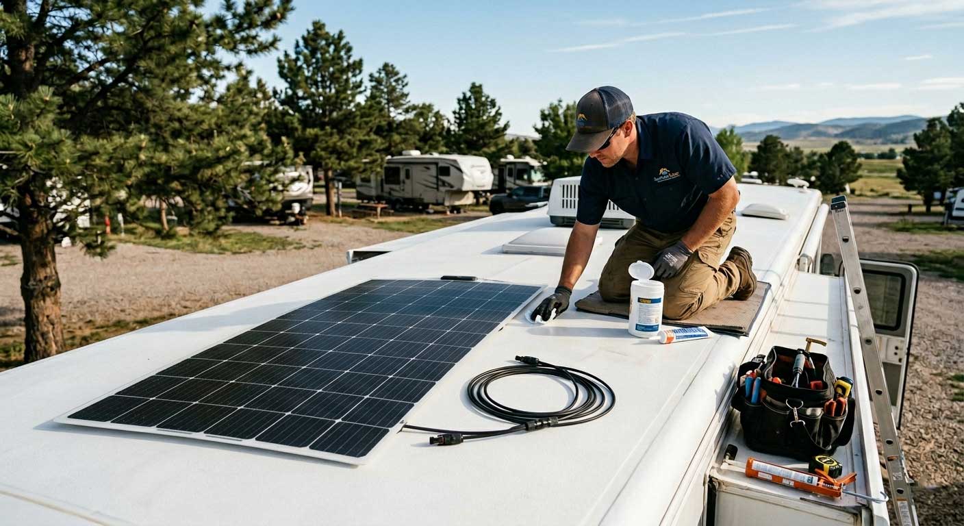How to Install Flexible Solar Panels on RV Roof? 1 1fdsaghjfhgfdhgfh