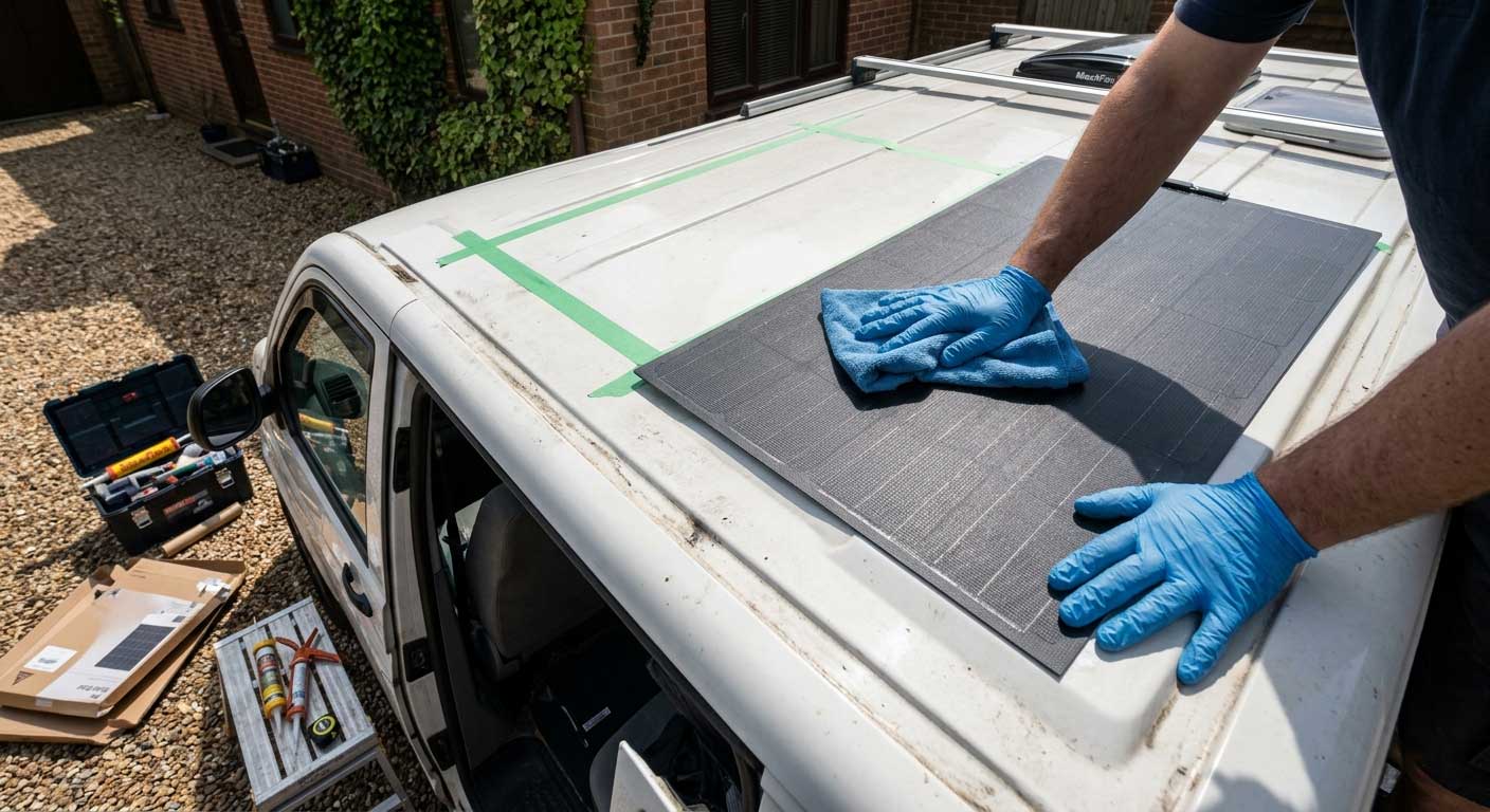 How to Attach Flexible Solar Panel to Van Roof? 2 2gfdghdsjfhgsgdsg