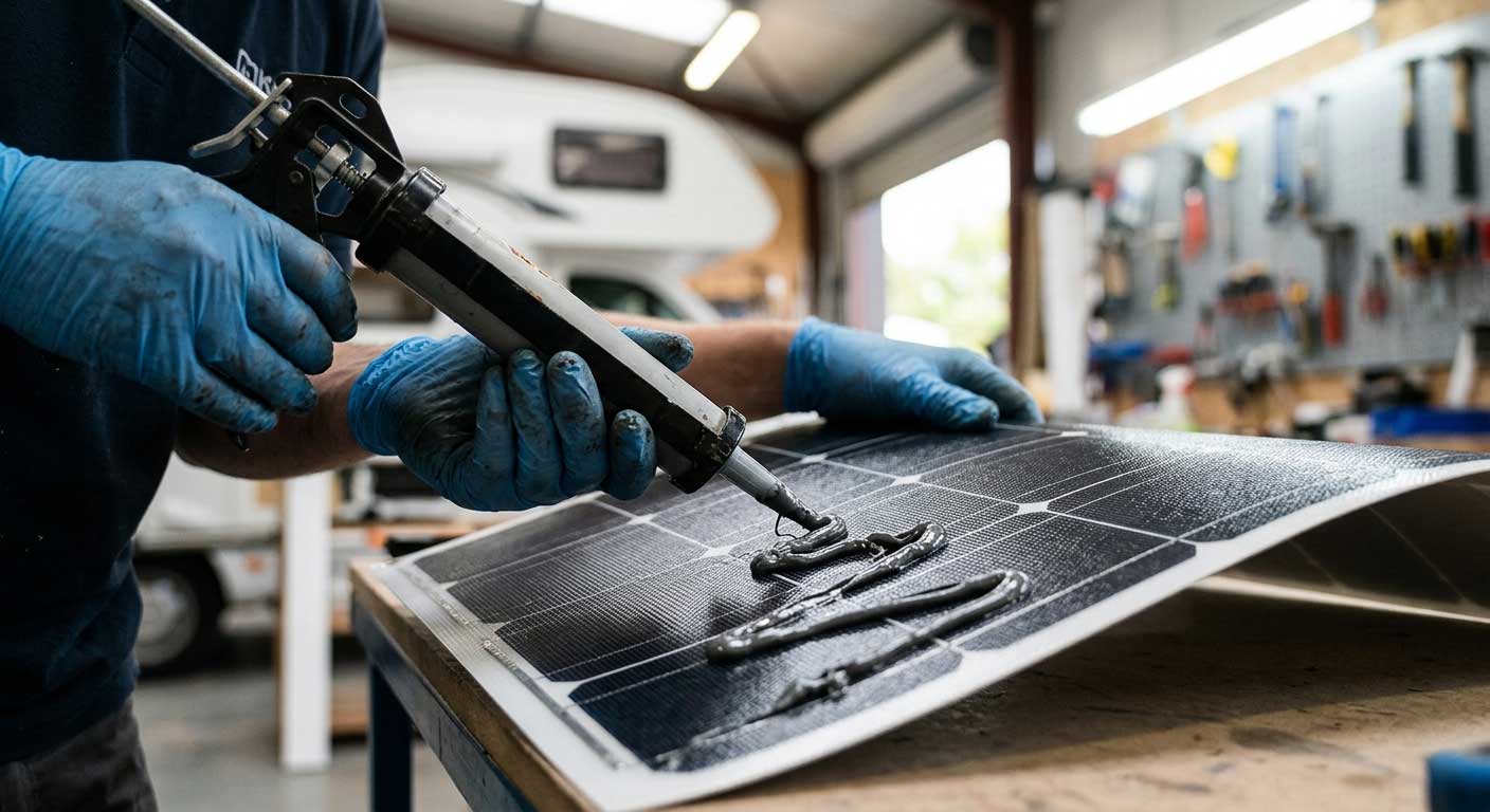 How to Attach Flexible Solar Panel to Van Roof? 3 3gfdhnsdhnsghgfh