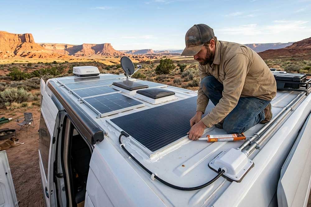 How to Attach Flexible Solar Panel to RV Roof?