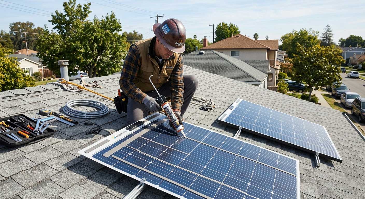 how to fix flexible solar panel on roof? 1 1gfdsajknhgfdh