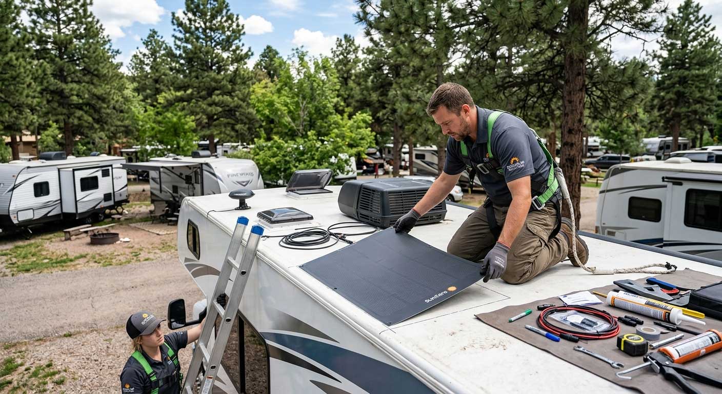 How to Install Flexible Solar Panel on RV Roof? 1 1gfdshgfdjhgfd