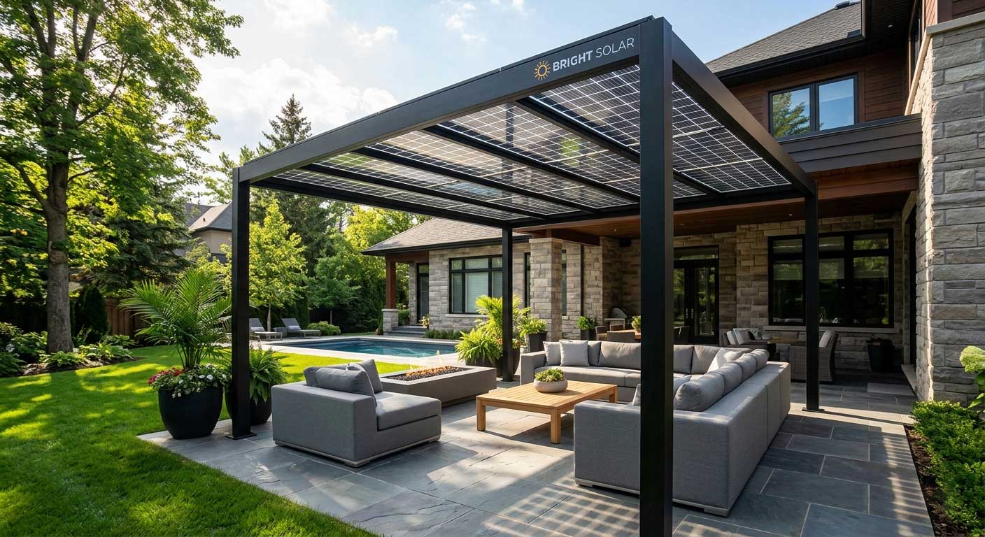 Solar Panel Pergola: Combining Outdoor Living and Renewable Energy 1 1gfdshglkfjdshfd