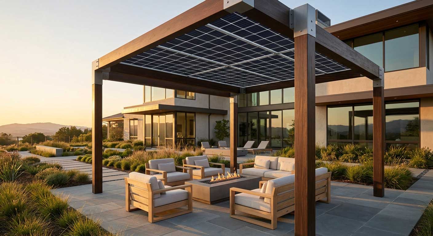 Solar Pergolas for Outdoor Living and Clean Energy Generation 2 2gdsafhgfdshgfdh