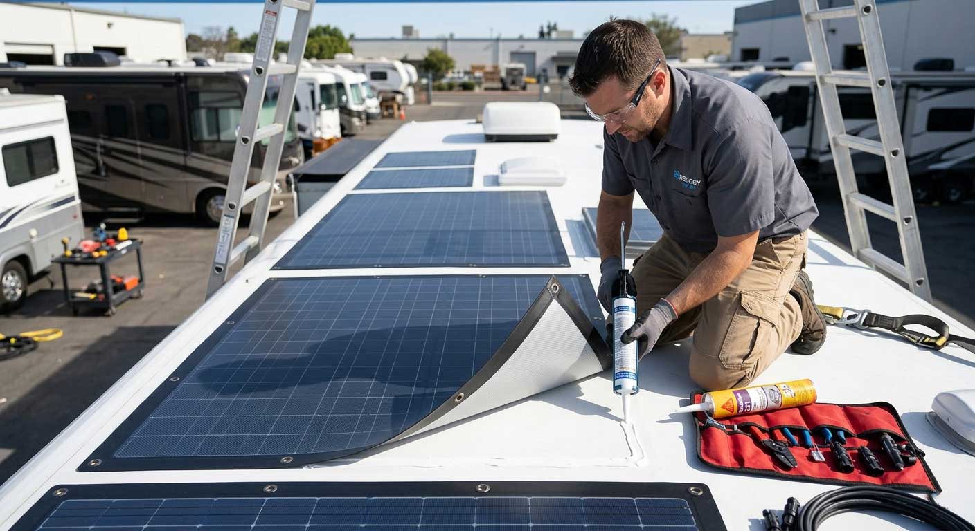 How to Install Flexible Solar Panels to Rubber RV Roof? 2 2gdsahgfsjhgsfd