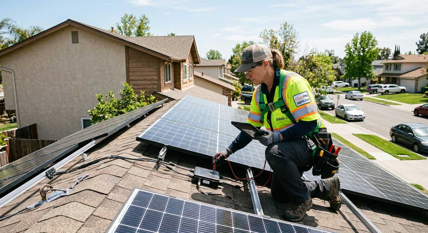 What Are the Best Solar Panels? 3 technician evaluating best solar panel performance