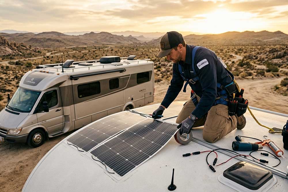 how to install flexible solar panel on rv?