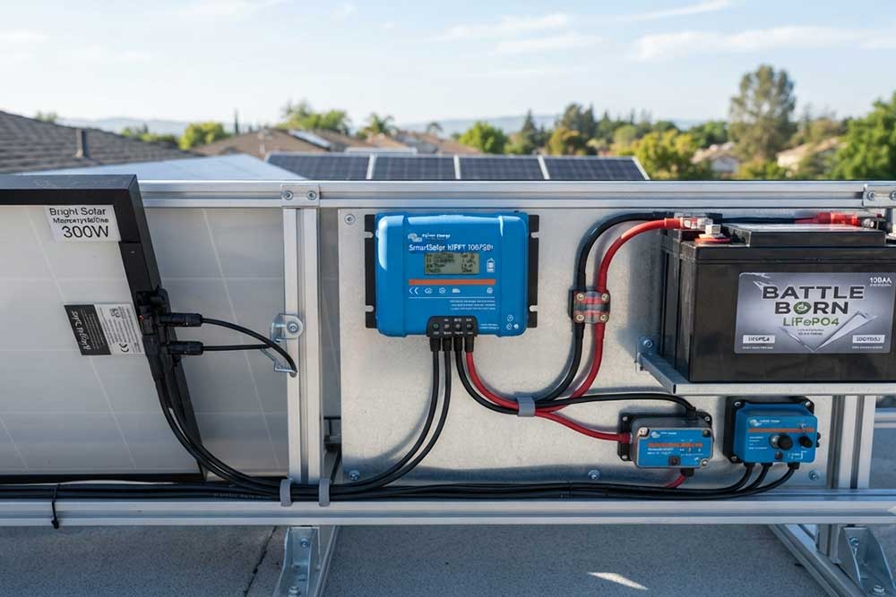How many amps does 300 watt solar panel produce?