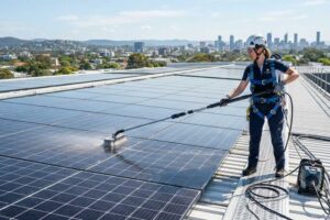 How to clean solar panels on a roof?