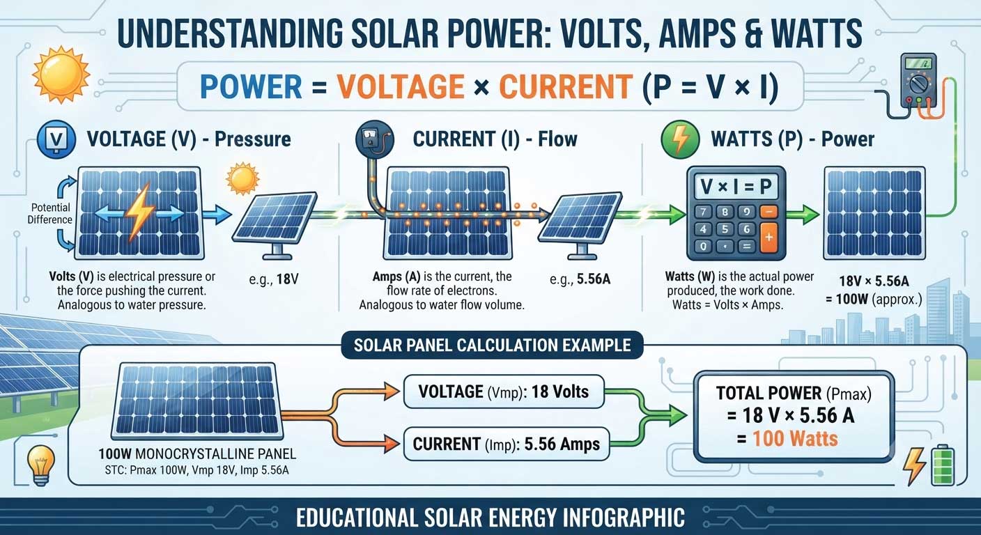 Solar Panel Voltage vs Current Explained: Understanding Volts, Amps, and Power 5 4fdsfhgfd