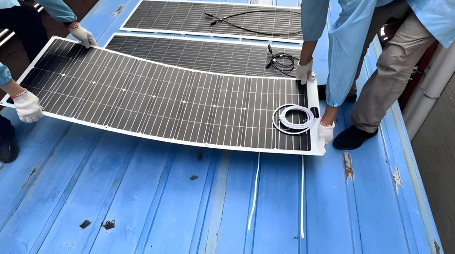 100W Flexible Solar Panel Installation on RV 1