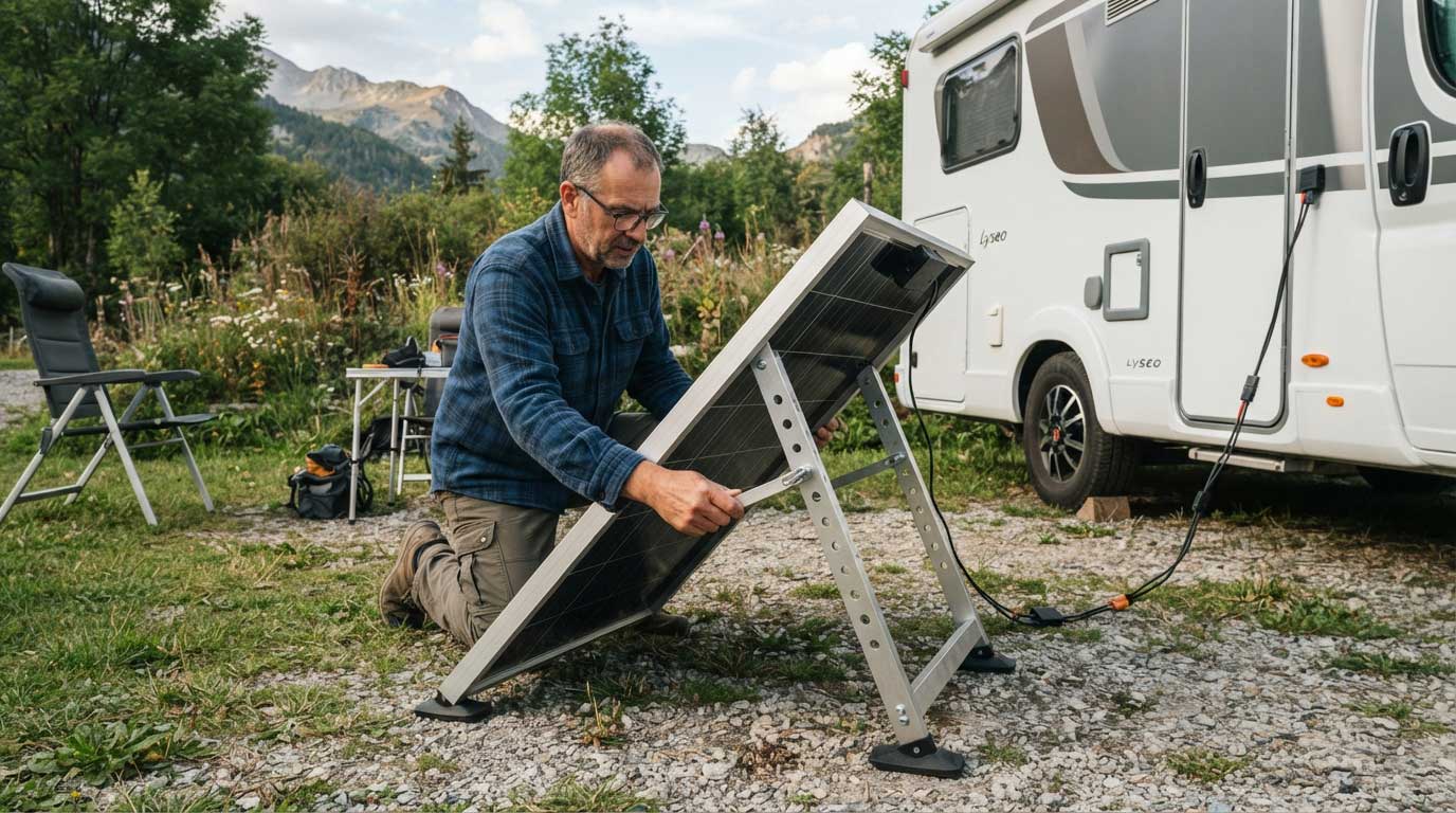 how to make a portable solar panel stand? 2 Adjustable Portable Solar Panel Stand for RV Solar 2