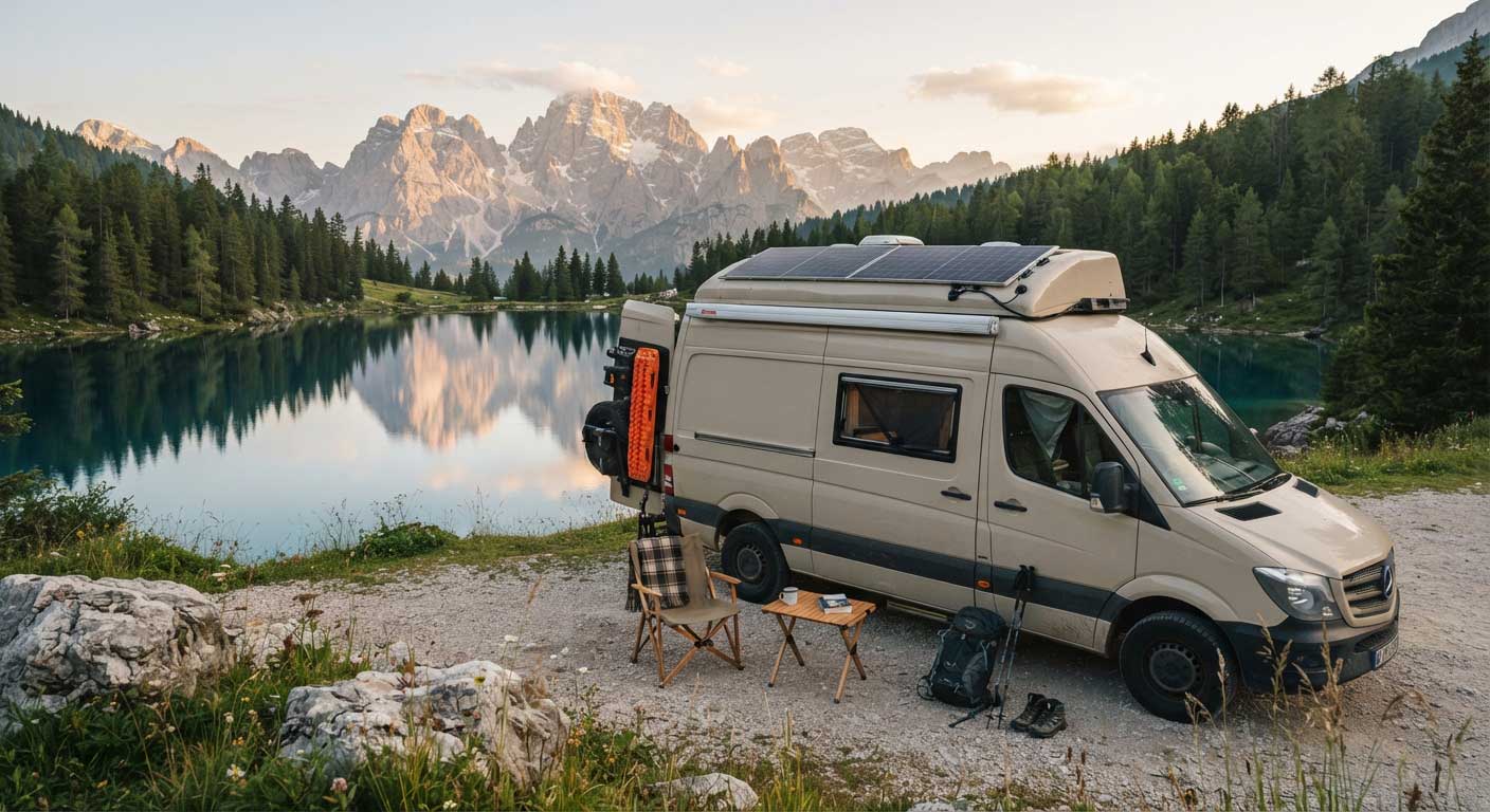 100W Semi Flexible Solar Panel: Lightweight Solar Solution for RV and Off-Grid Applications 3 Camper Van Semi Flexible Solar Installation 3