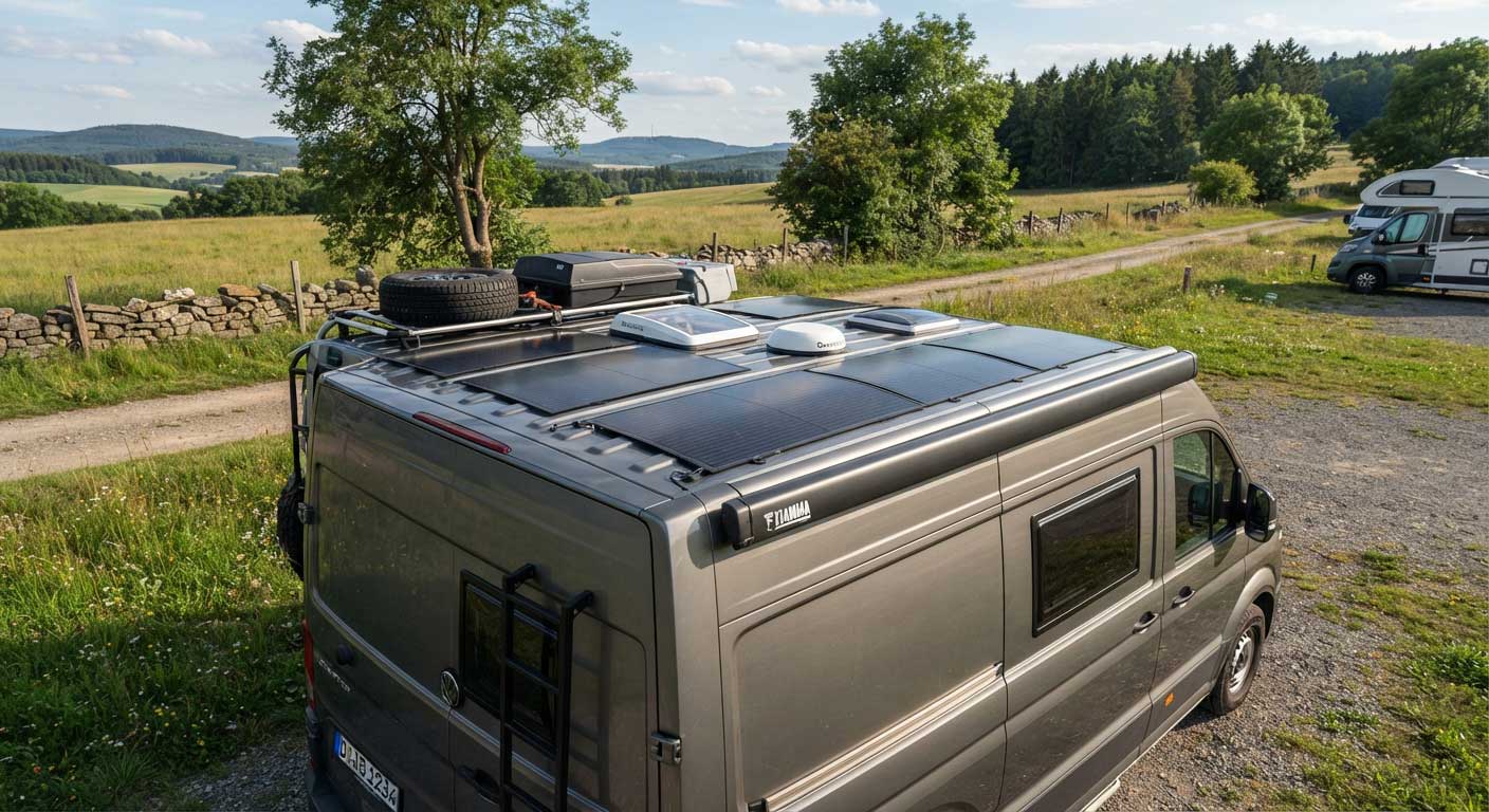 Custom Shape Flexible Solar Panels: Design, Applications and Buying Guide 1 Custom Shape Flexible Solar Panels on a European Campervan