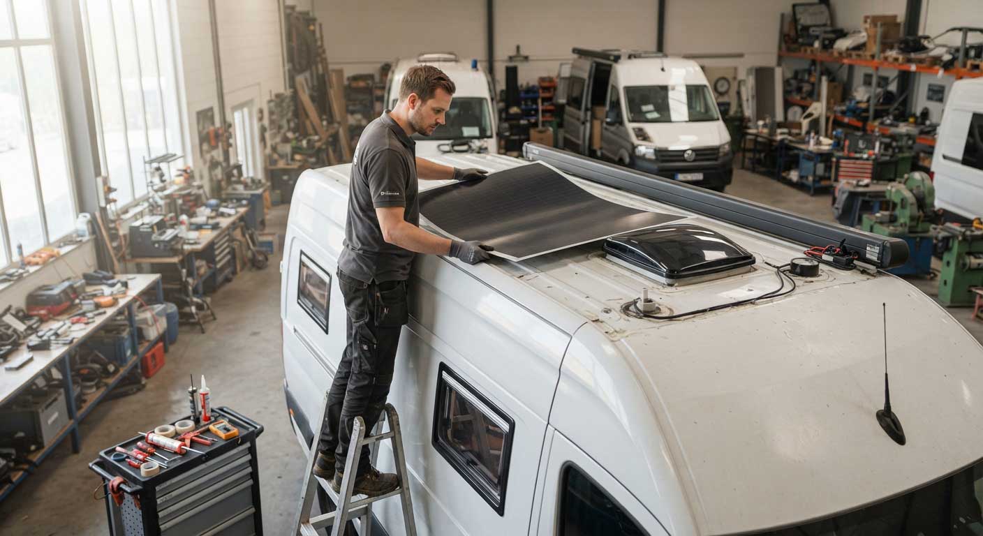 DIY Flexible Solar Panels: A Practical Guide to Building a Solar Setup 1 DIY Flexible Solar Panel Installation on a Campervan