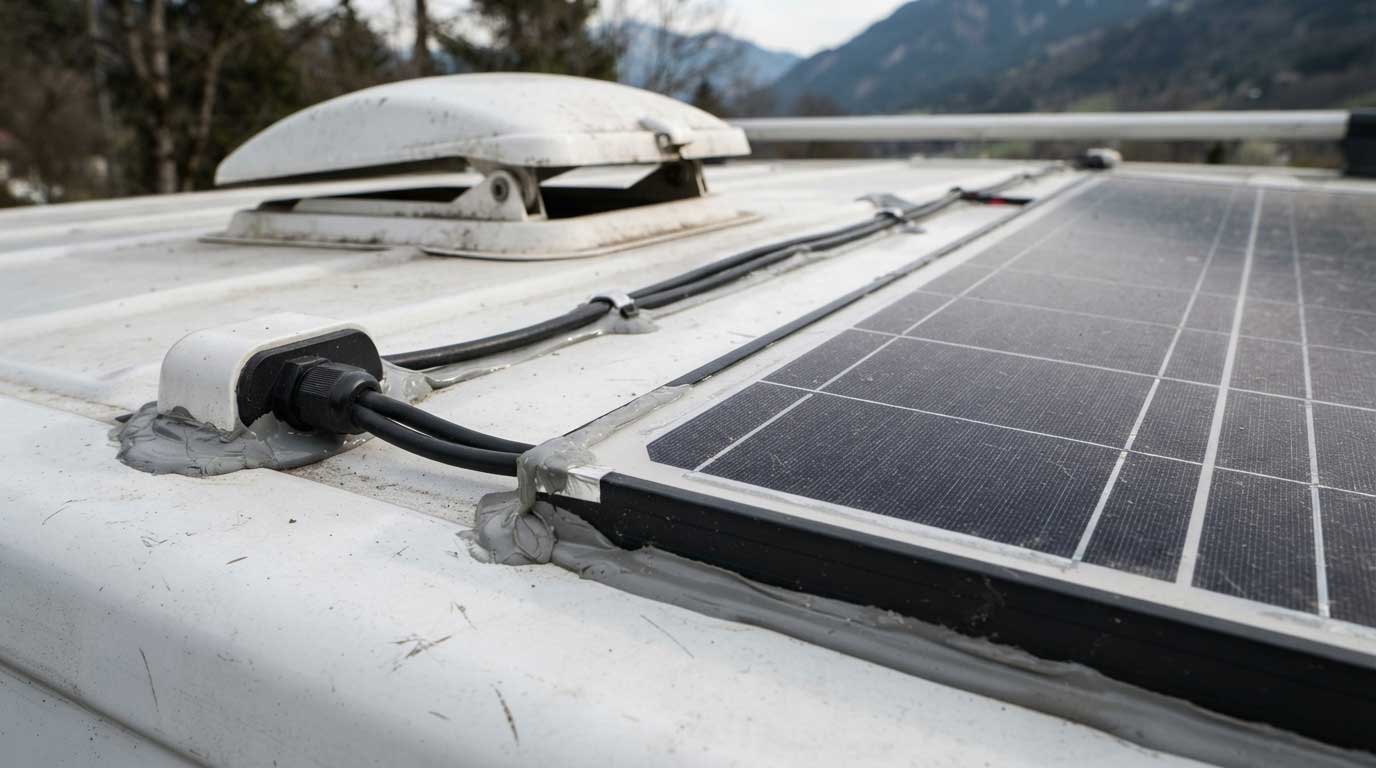 Cheap Flexible Solar Panels: Cost, Quality, and Buying Guide 2 Flexible Solar Panel Installation Detail on a Camper Van 2