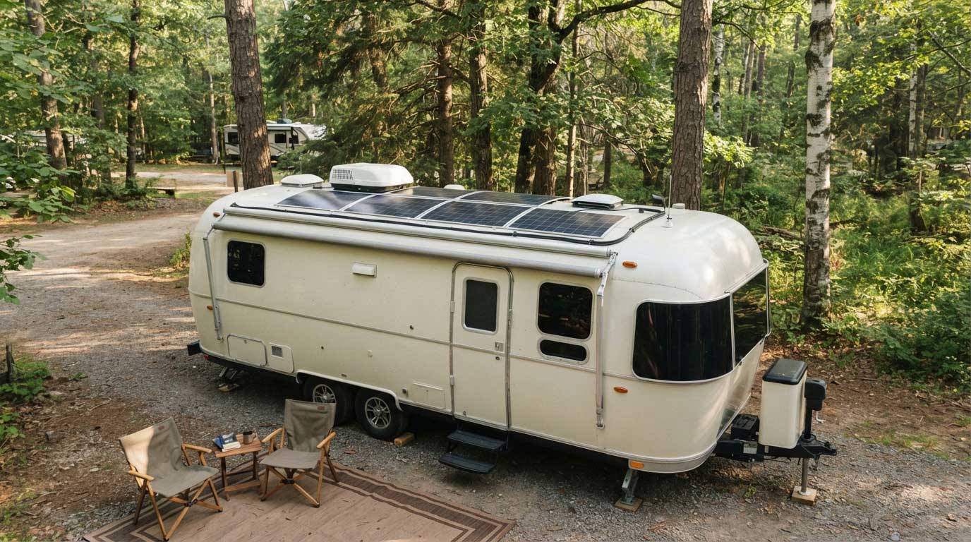Are Solar Panels Flexible? Types, Bending Limits, and Uses 2 Flexible Solar Panel Installed on a Curved RV Roof 2