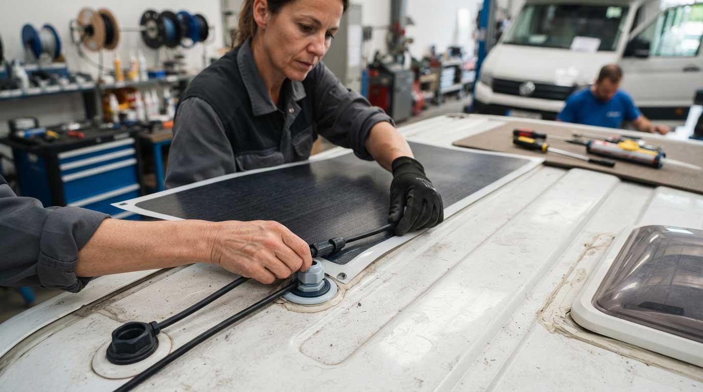 Flexible 400 Watt Solar Panel: Output, Uses and Installation 2 Flexible Solar Panel Mounting and Cable Routing