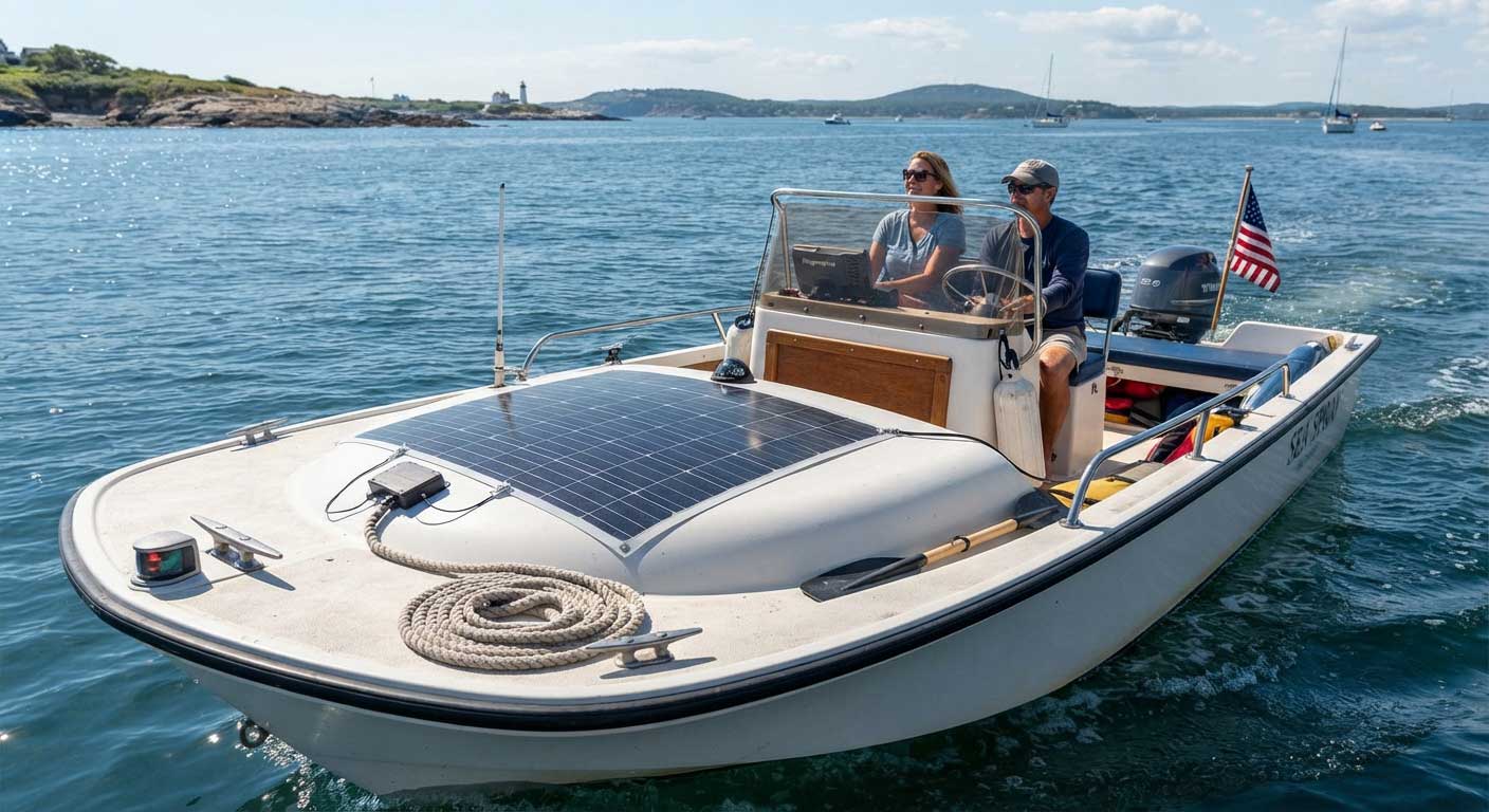 100W Flexible Solar Panel 12V: Complete Guide for RV, Marine and Off-Grid Use 2 Flexible Solar Panel on Boat Deck 2