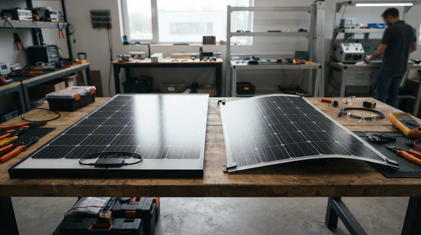 Are Solar Panels Flexible? Types, Bending Limits, and Uses 1 Flexible and Rigid Solar Panel Construction Comparison 1