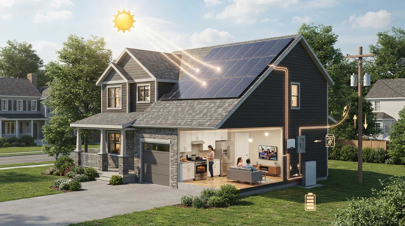 How Does Solar Panels Work on a House? 1 How Rooftop Solar Panels Power a House