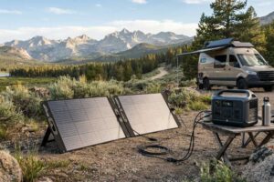 how to connect two portable solar panels together?