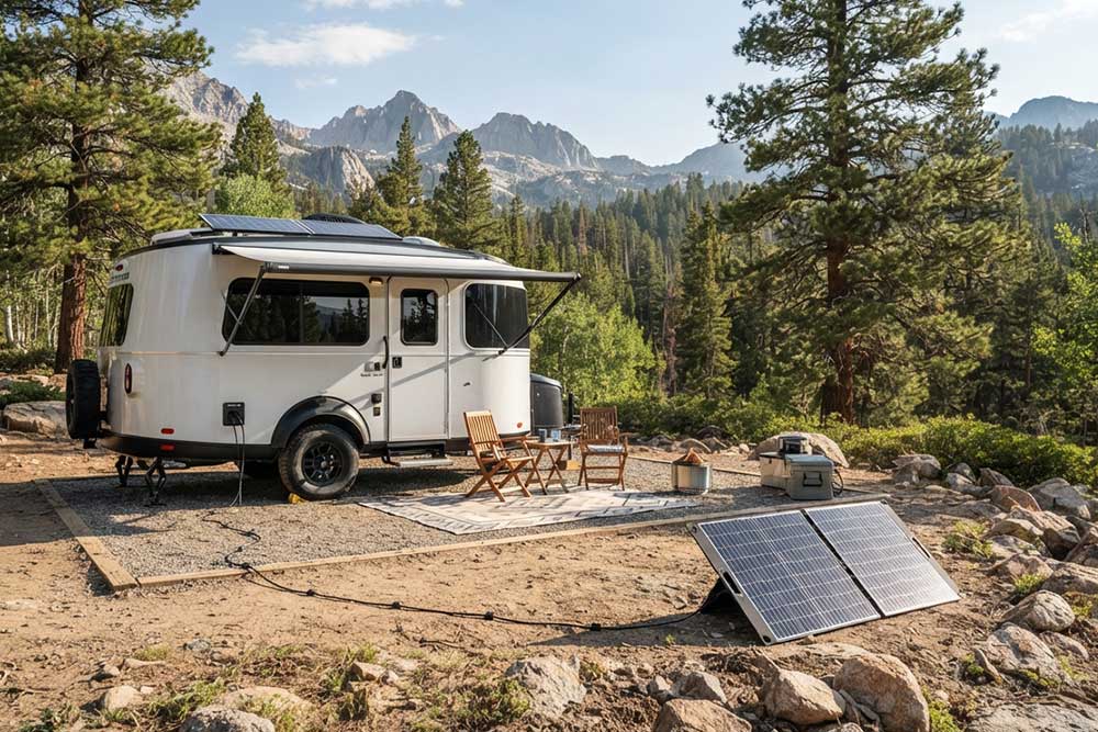 how to hook up portable solar panels to rv?