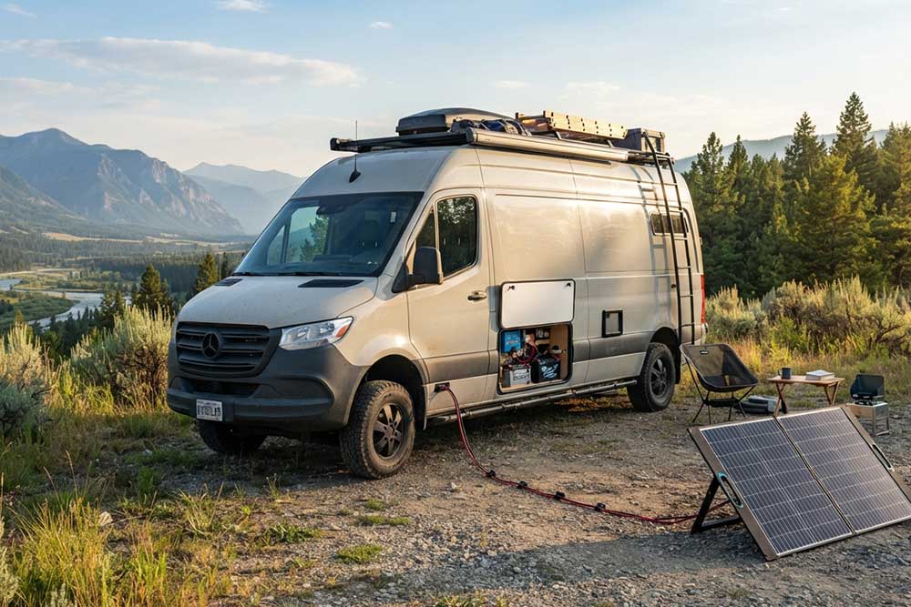 how to hook up portable solar panels to rv batt...