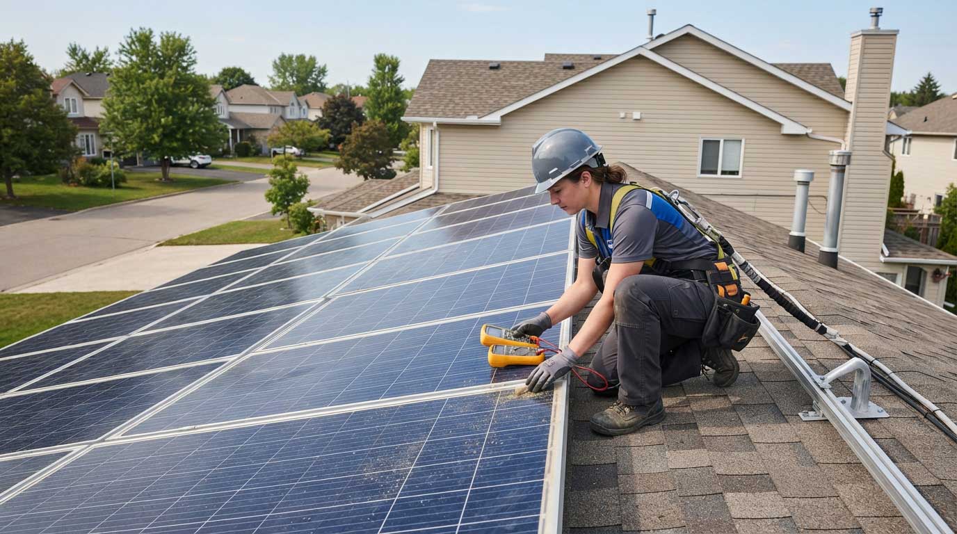 Do I Need to Clean My Solar Panels? 1 Inspecting Rooftop Solar Panels for Dirt and Debris