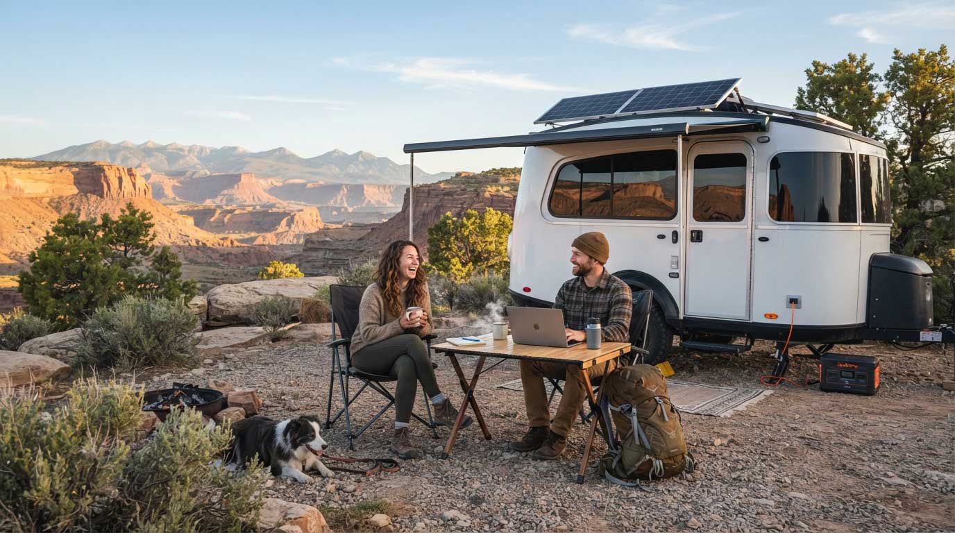 Solar Panels on RV Roof: Complete Guide for Off-Grid RV Power 3 Off Grid RV Living Powered by Rooftop Solar Panels 3