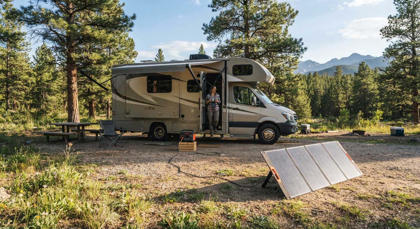 how to use a portable solar panel? 1 Portable Solar Panel Positioned in Full Sunlight 1