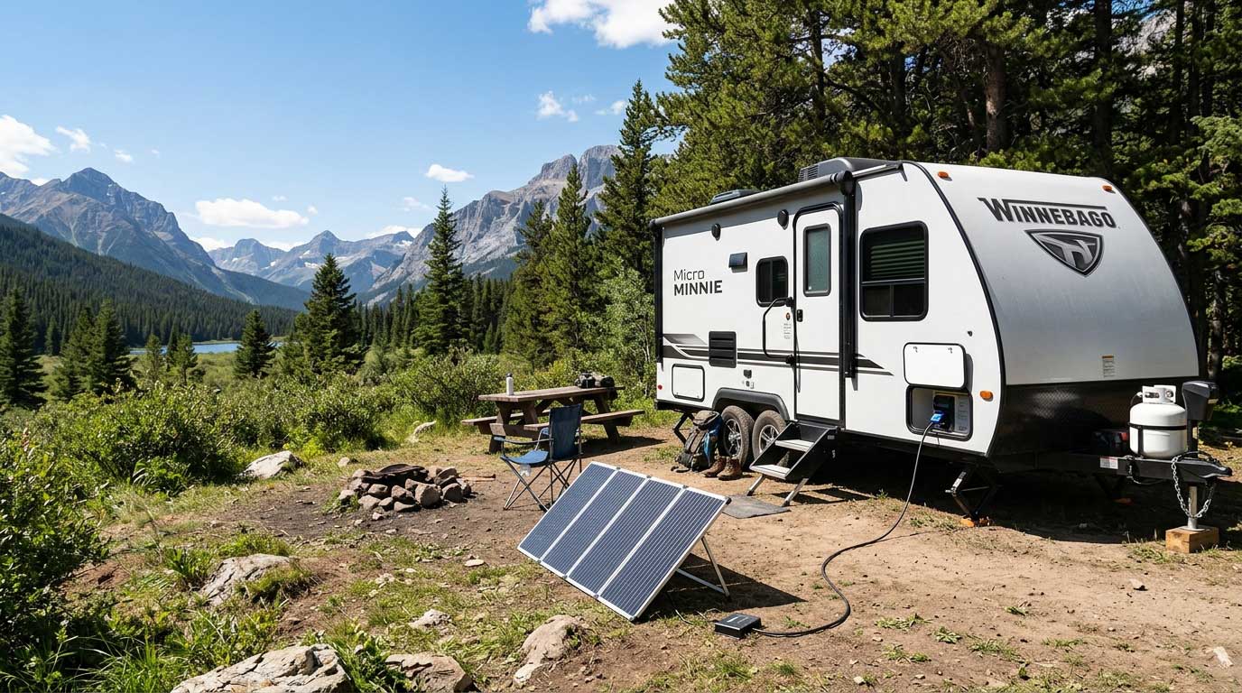 How to Connect Portable Solar Panel to RV Battery? 1 Portable Solar Panel and RV Battery Connection Diagram 1