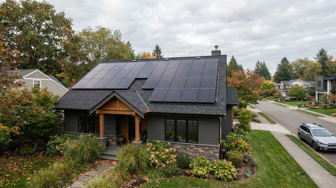 Will Solar Panels Work on a Cloudy Day? 1 Rooftop Solar Panels Operating Under Cloudy Skies