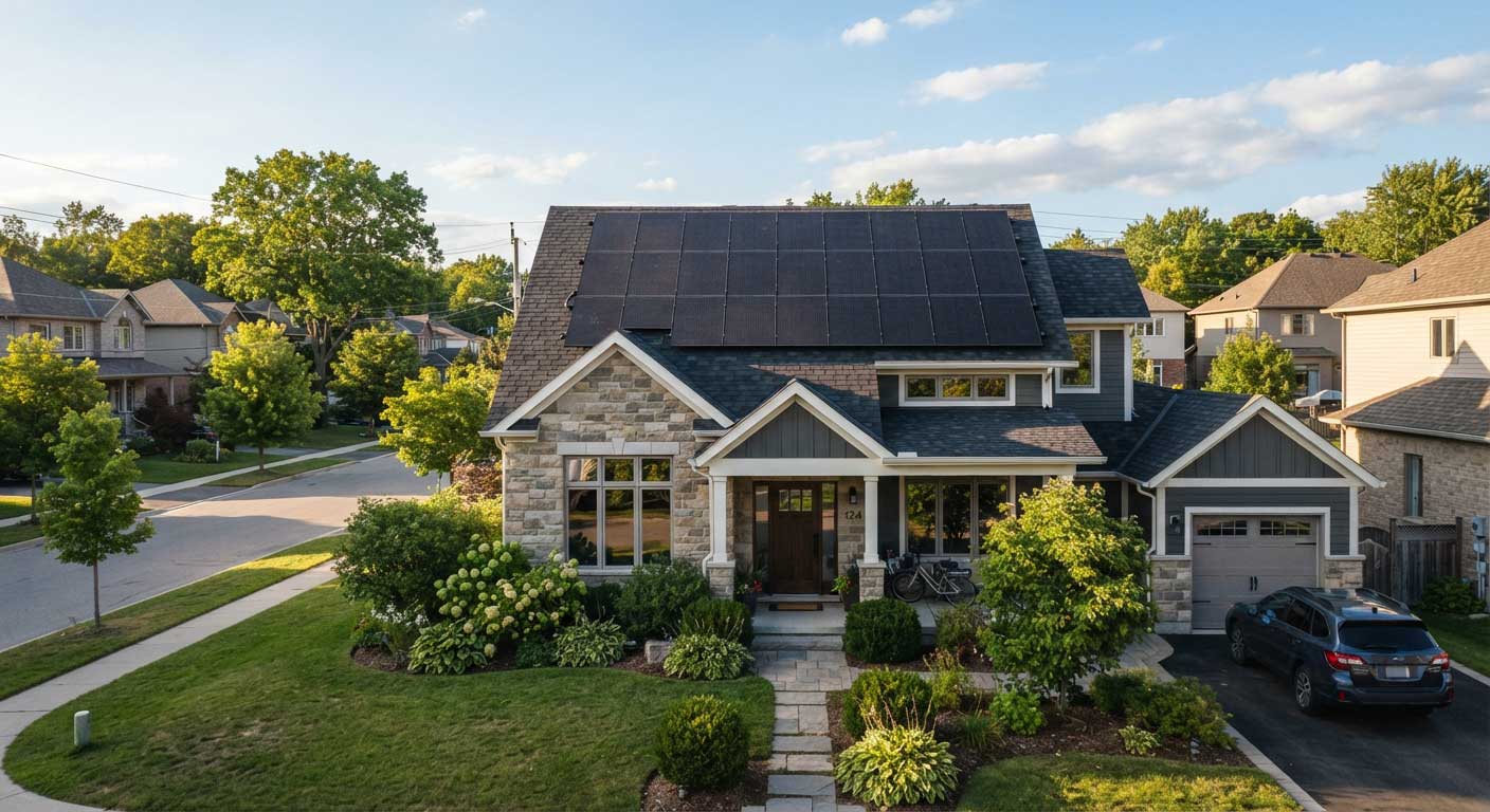 Do Solar Panels Add Value to Your House? 1 Rooftop Solar Panels on a Modern Residential Home