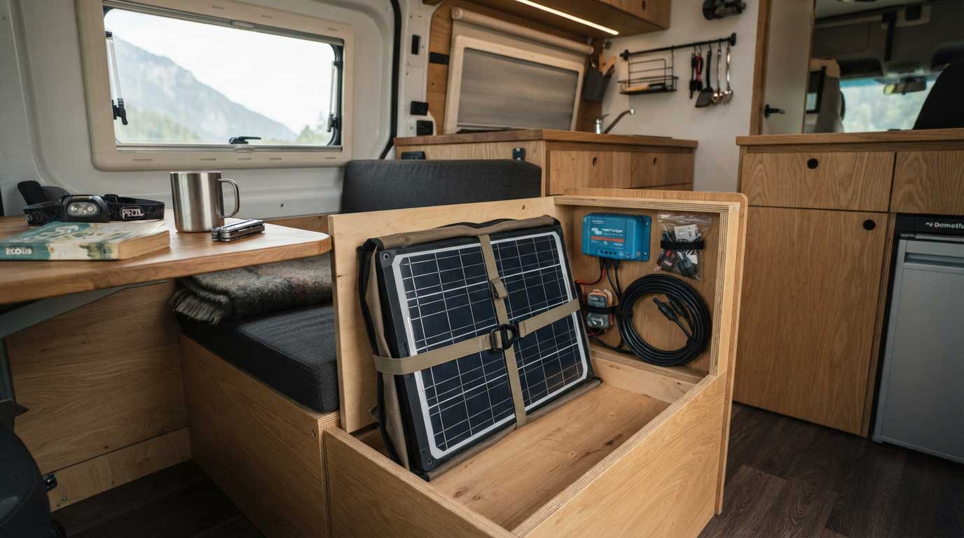 how to secure portable solar panels? 2 Secure Portable Solar Panel Storage Inside an RV 2
