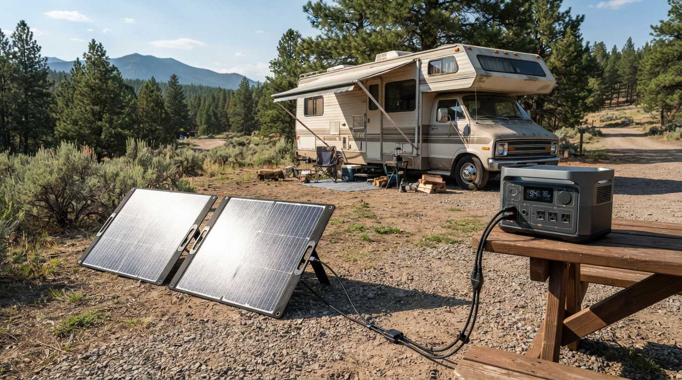how to connect two portable solar panels together? 2 Two Portable Solar Panels Charging a Power Station 2