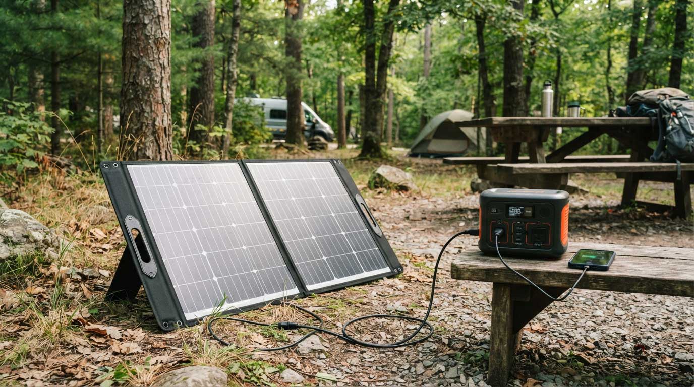 Solar Panel Foldable 100W: Output, Uses and Buying Guide 1 A 100W folding solar panel charging portable electronics