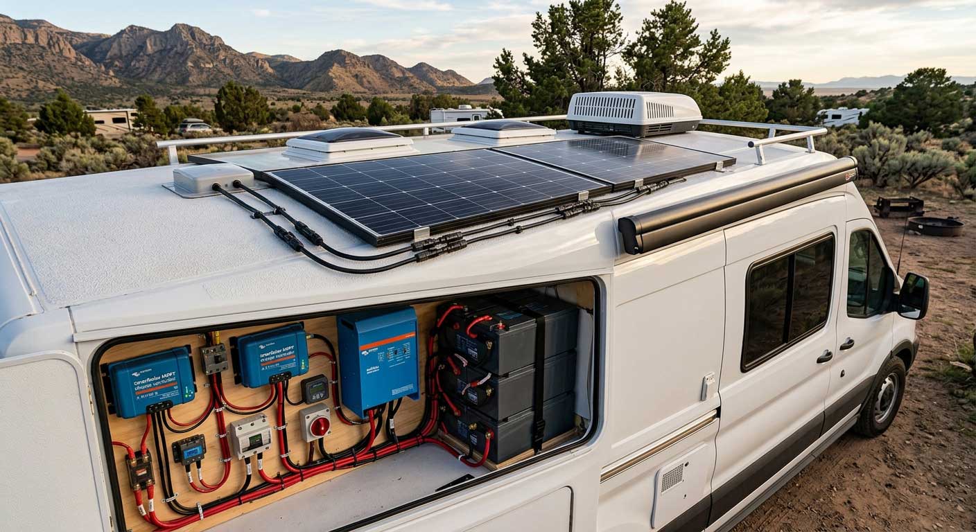 How to connect solar panels to battery? 2 Flexible Solar Panel Connected to RV Battery System