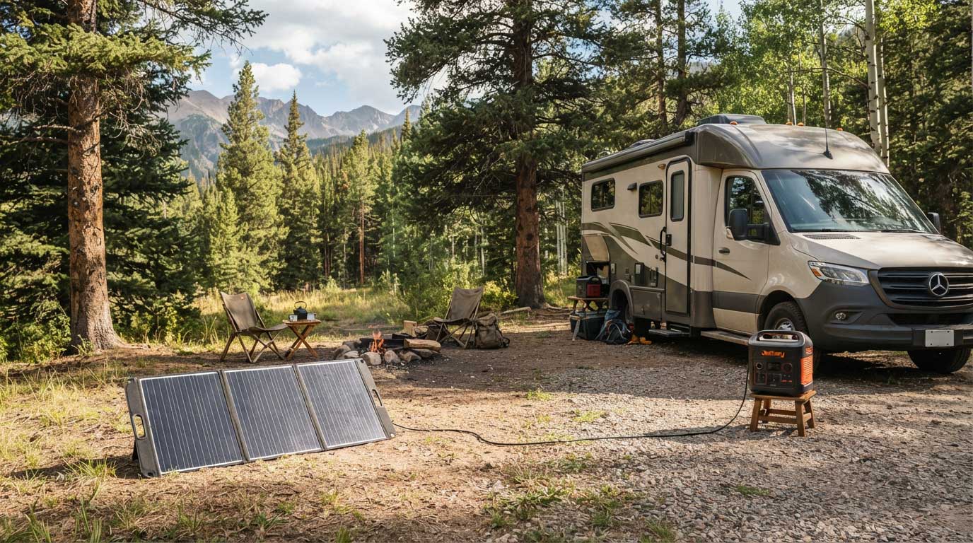 Folding Camping Solar Panels: A Practical Guide to Portable Power 1 Folding Camping Solar Panels in Direct Sunlight