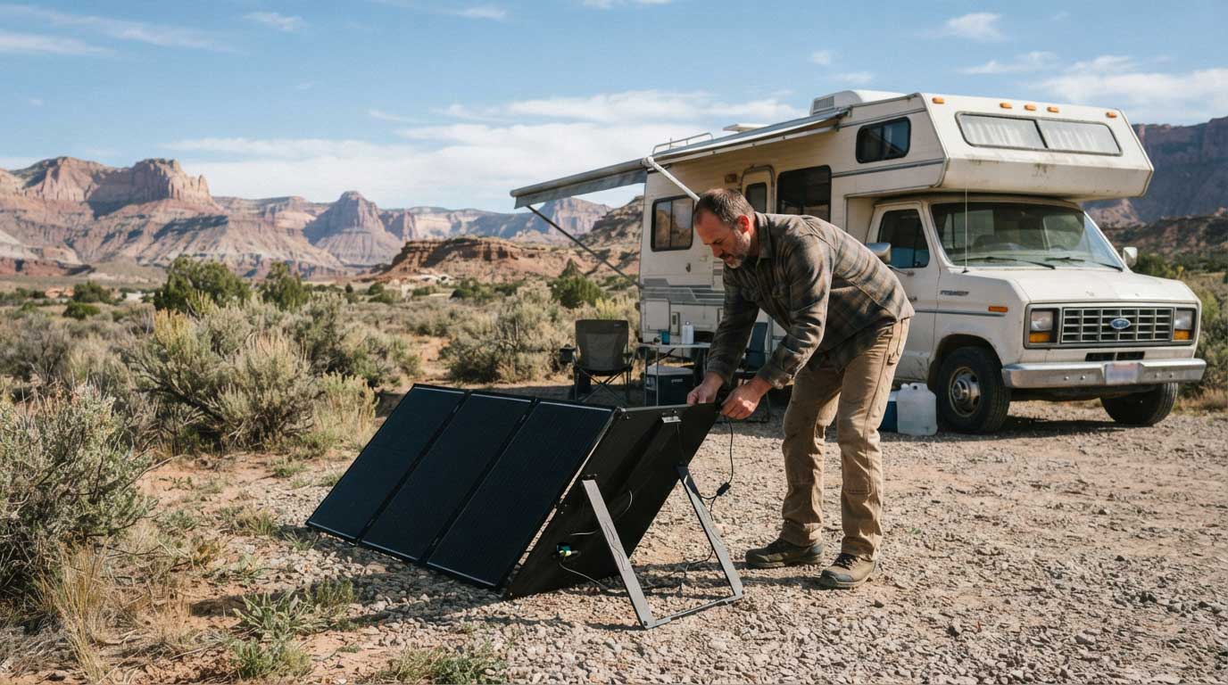 Foldable Solar Panel 100W: Output, Uses and Buying Guide 2 Setting Up a 100W Foldable Solar Panel for RV Use