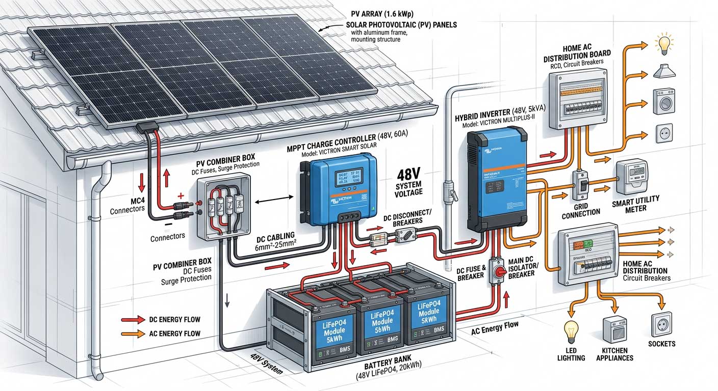 How to connect solar panels to battery? 1 Solar Panel Battery Connection Diagram With Charge Controller