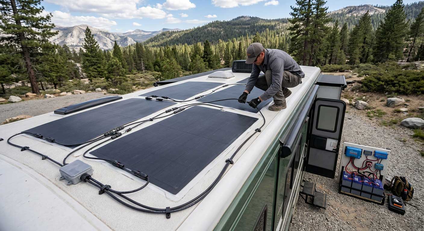 How to connect solar panels in series? 2 Solar Panel Series Wiring Installation on RV System